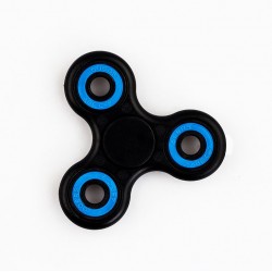 Fidget Spinner 3D SLA Black with blue bearings 3D Printed
